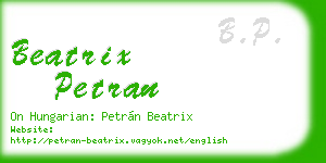beatrix petran business card