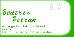beatrix petran business card